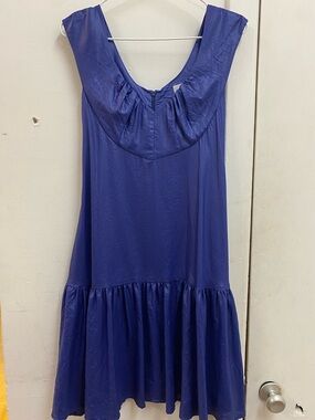 Vintage Muse by Christian Chenail Scoop-Neck Midi Dress in Blue/Purple